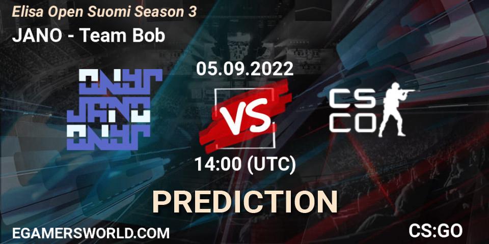JANO vs Team Bob: Match Prediction. 05.09.22, CS2 (CS:GO), Elisa Open Suomi Season 3