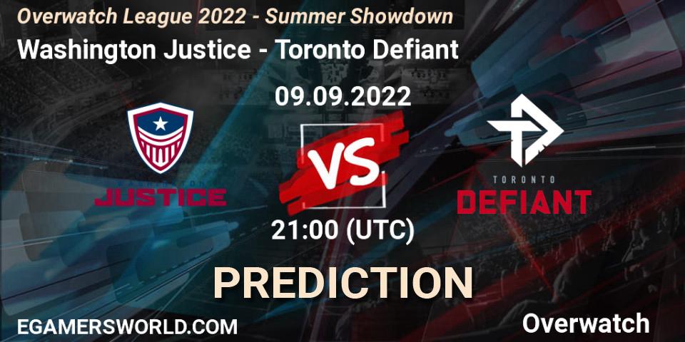 Washington Justice vs Toronto Defiant: Match Prediction. 09.09.2022 at 23:00, Overwatch, Overwatch League 2022 - Summer Showdown