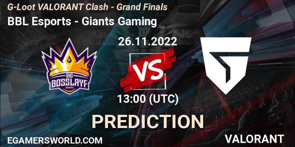 BBL Esports vs Giants Gaming: Match Prediction. 26.11.22, VALORANT, G-Loot VALORANT Clash - Grand Finals