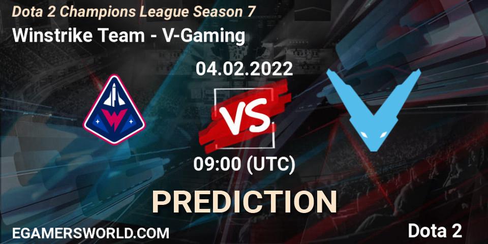 Winstrike Team vs V-Gaming: Match Prediction. 04.02.2022 at 12:00, Dota 2, Dota 2 Champions League 2022 Season 7