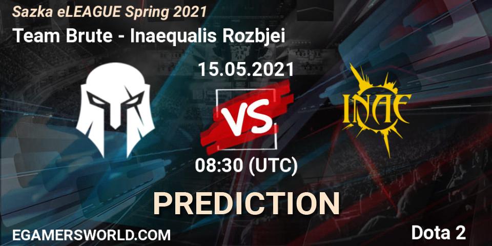 Team Brute vs Inaequalis Rozbíječi: Match Prediction. 15.05.2021 at 07:34, Dota 2, Sazka eLEAGUE Spring 2021