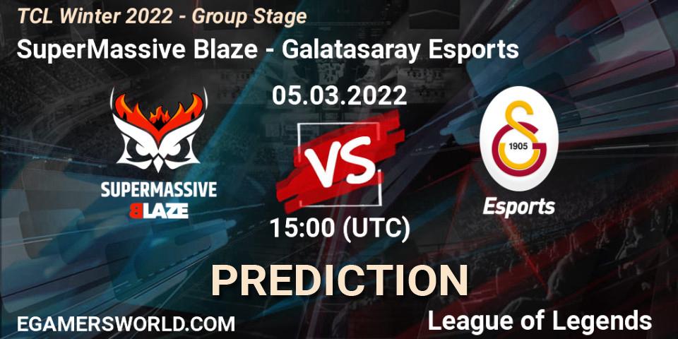 SuperMassive Blaze vs Galatasaray Esports: Match Prediction. 05.03.22, LoL, TCL Winter 2022 - Group Stage
