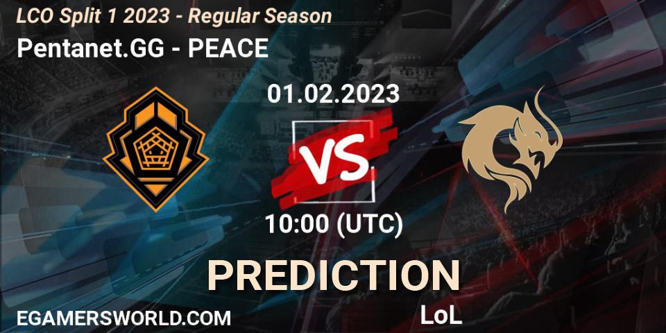 Pentanet.GG vs PEACE: Match Prediction. 01.02.23, LoL, LCO Split 1 2023 - Regular Season
