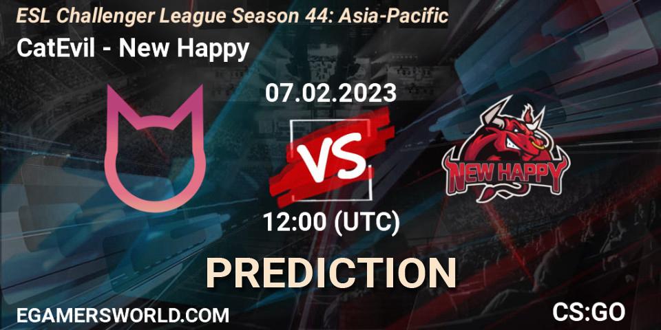 CatEvil vs New Happy: Match Prediction. 07.02.23, CS2 (CS:GO), ESL Challenger League Season 44: Asia-Pacific