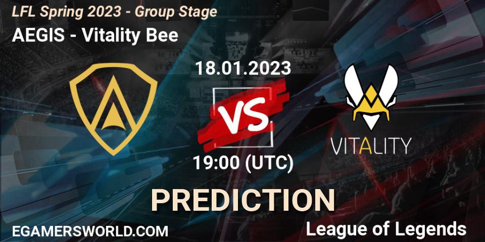 AEGIS vs Vitality Bee: Match Prediction. 18.01.23, LoL, LFL Spring 2023 - Group Stage