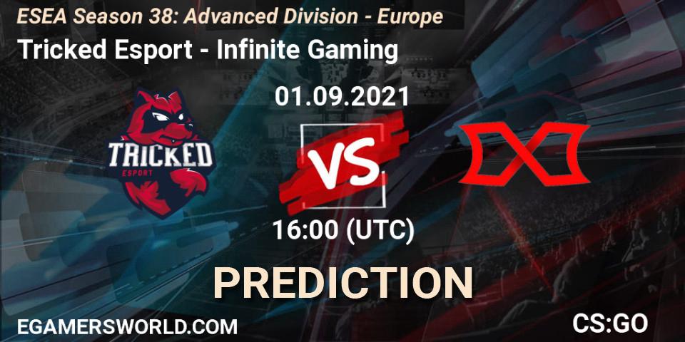 Tricked Esport vs Infinite Gaming: Match Prediction. 01.09.2021 at 16:00, Counter-Strike (CS2), ESEA Season 38: Advanced Division - Europe