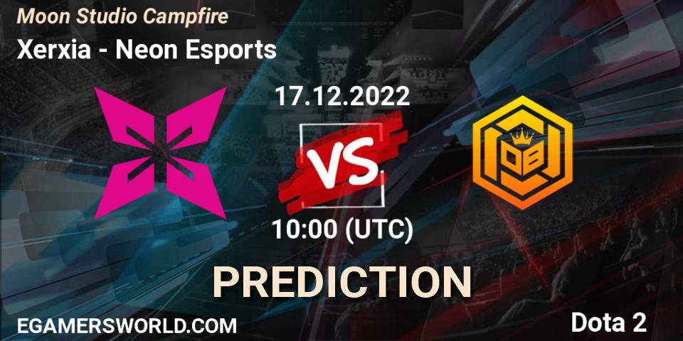Xerxia vs Neon Esports: Match Prediction. 17.12.22, Dota 2, Moon Studio Campfire