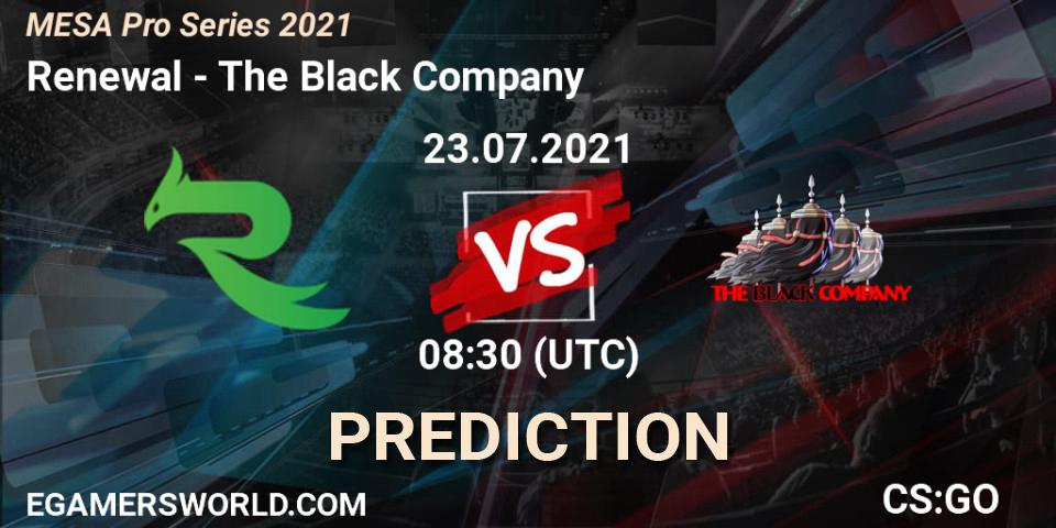 Renewal vs The Black Company: Match Prediction. 23.07.2021 at 08:30, Counter-Strike (CS2), MESA Pro Series 2021