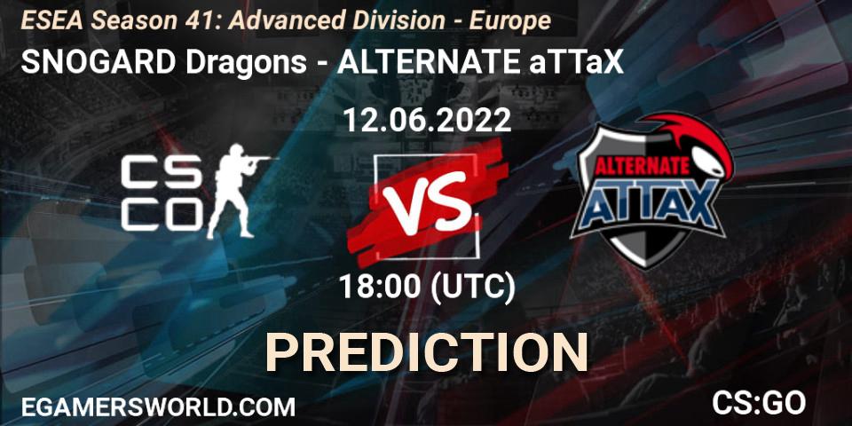 SNOGARD Dragons vs ALTERNATE aTTaX: Match Prediction. 12.06.2022 at 18:00, Counter-Strike (CS2), ESEA Season 41: Advanced Division - Europe