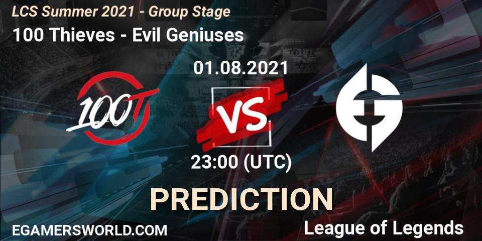 100 Thieves vs Evil Geniuses: Match Prediction. 01.08.21, LoL, LCS Summer 2021 - Group Stage