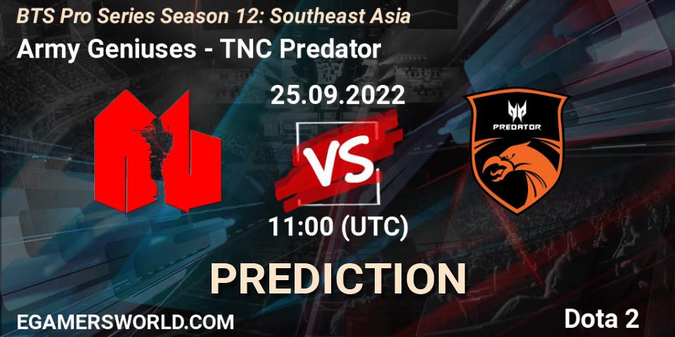 Army Geniuses vs TNC Predator: Match Prediction. 25.09.22, Dota 2, BTS Pro Series Season 12: Southeast Asia