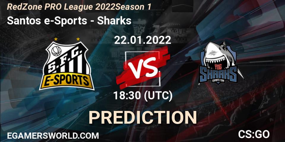 Santos e-Sports vs Sharks: Match Prediction. 22.01.22, CS2 (CS:GO), RedZone PRO League 2022 Season 1