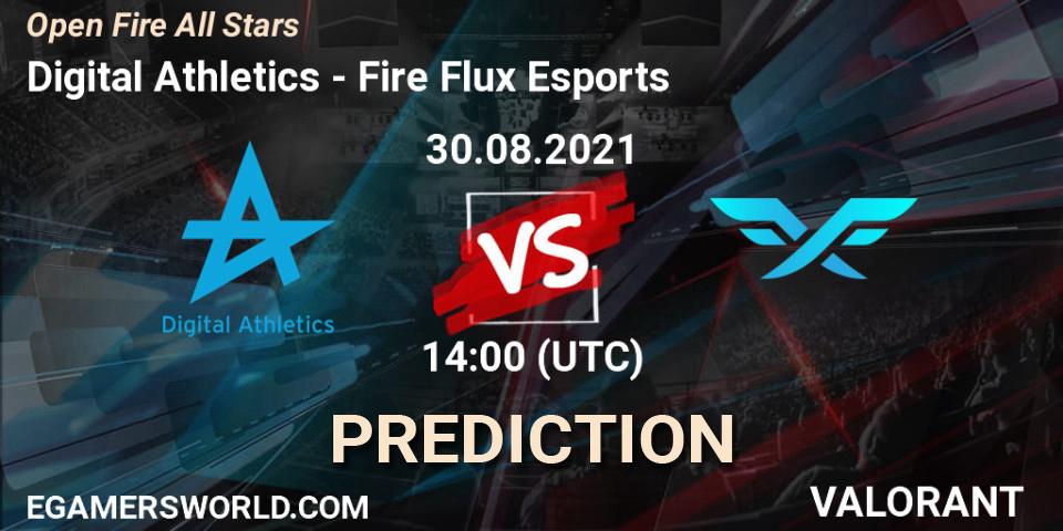 Digital Athletics vs Fire Flux Esports: Match Prediction. 30.08.2021 at 18:30, VALORANT, Open Fire All Stars