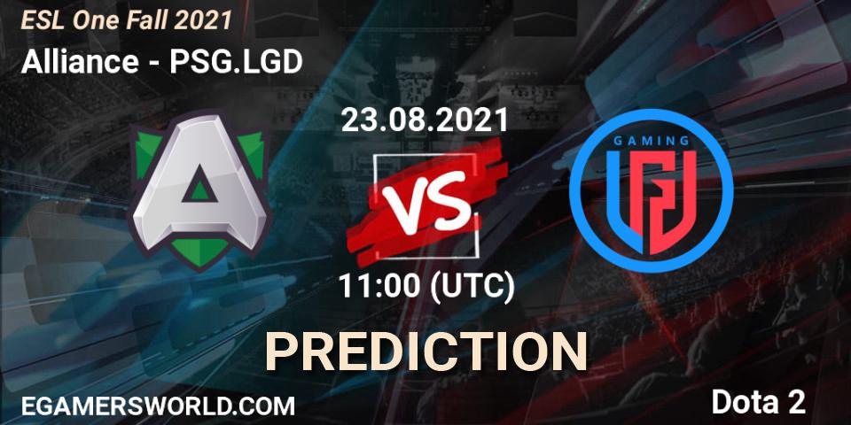Alliance vs PSG.LGD: Match Prediction. 23.08.2021 at 10:55, Dota 2, ESL One Fall 2021