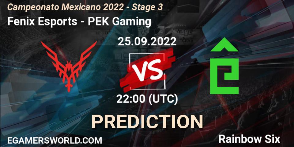 Fenix Esports vs PÊEK Gaming: Match Prediction. 25.09.2022 at 22:00, Rainbow Six, Campeonato Mexicano 2022 - Stage 3