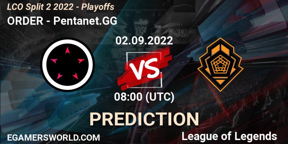 ORDER vs Pentanet.GG: Match Prediction. 02.09.22, LoL, LCO Split 2 2022 - Playoffs