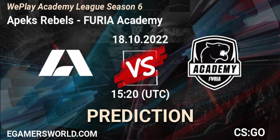 Apeks Rebels vs FURIA Academy: Match Prediction. 18.10.22, CS2 (CS:GO), WePlay Academy League Season 6