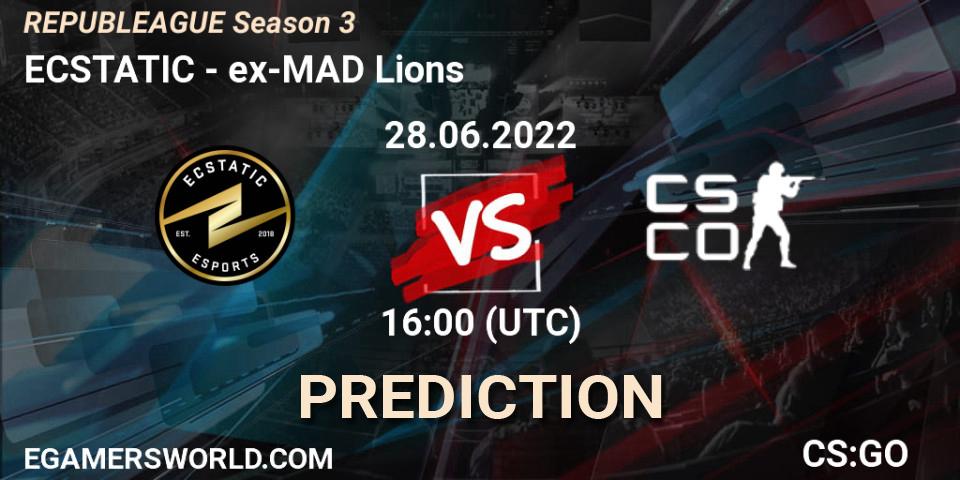 ECSTATIC vs ex-MAD Lions: Match Prediction. 28.06.2022 at 16:00, Counter-Strike (CS2), REPUBLEAGUE Season 3