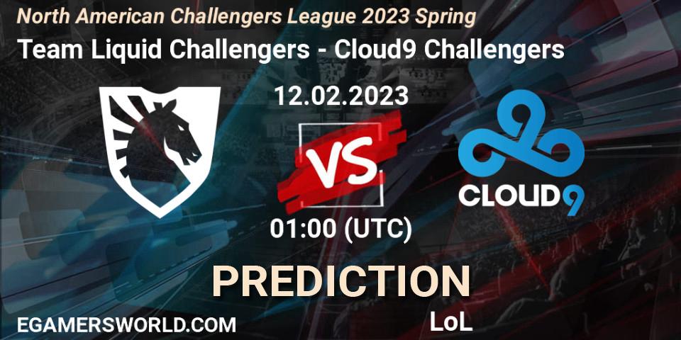 Team Liquid Challengers vs Cloud9 Challengers: Match Prediction. 12.02.23, LoL, NACL 2023 Spring - Group Stage