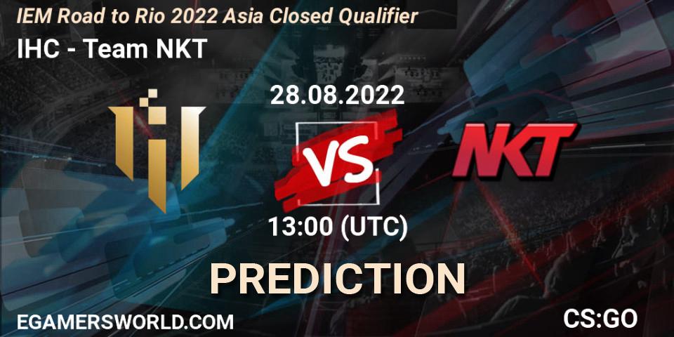 IHC vs Team NKT: Match Prediction. 28.08.2022 at 13:00, Counter-Strike (CS2), IEM Road to Rio 2022 Asia Closed Qualifier