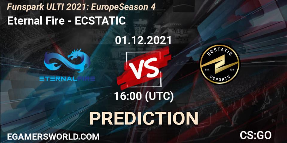 Eternal Fire vs ECSTATIC: Match Prediction. 01.12.2021 at 11:00, Counter-Strike (CS2), Funspark ULTI 2021: Europe Season 4