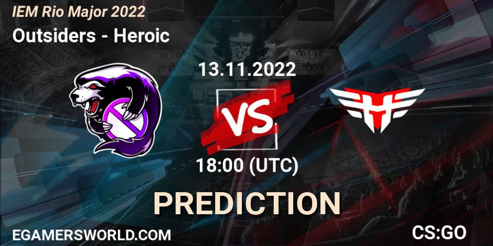 Outsiders vs Heroic: Match Prediction. 13.11.22, CS2 (CS:GO), IEM Rio Major 2022