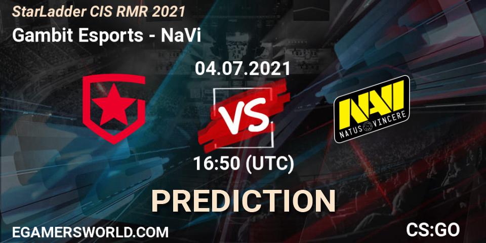 Gambit Esports vs NaVi: Match Prediction. 04.07.21, CS2 (CS:GO), StarLadder CIS RMR 2021