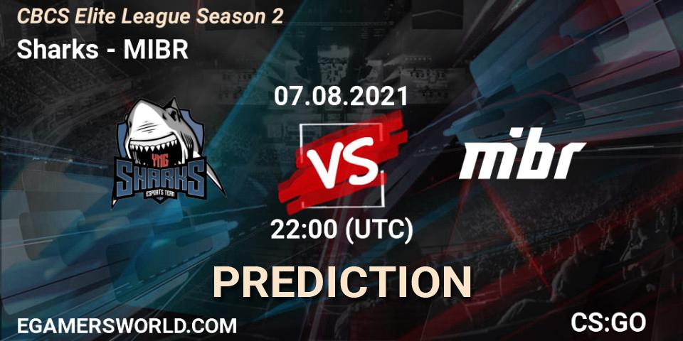Sharks vs MIBR: Match Prediction. 07.08.2021 at 22:55, Counter-Strike (CS2), CBCS Elite League Season 2