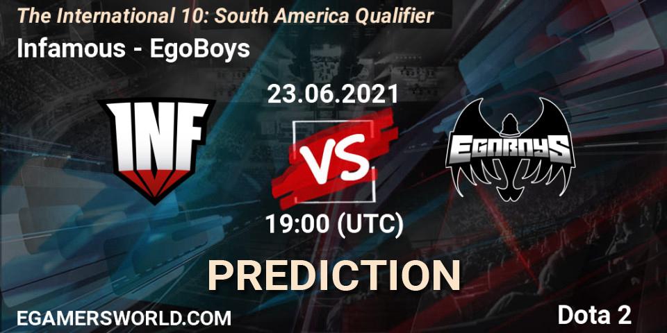 Infamous vs EgoBoys: Match Prediction. 23.06.21, Dota 2, The International 10: South America Qualifier