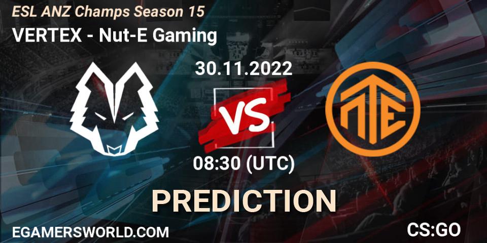 VERTEX vs Nut-E Gaming: Match Prediction. 30.11.22, CS2 (CS:GO), ESL ANZ Champs Season 15