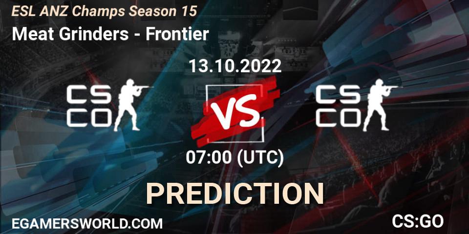 Meat Grinders vs Frontier: Match Prediction. 13.10.2022 at 07:30, Counter-Strike (CS2), ESL ANZ Champs Season 15