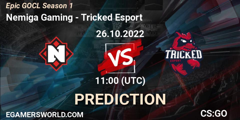 Nemiga Gaming vs Tricked Esport: Match Prediction. 26.10.22, CS2 (CS:GO), Global Offensive Champions League Season 1