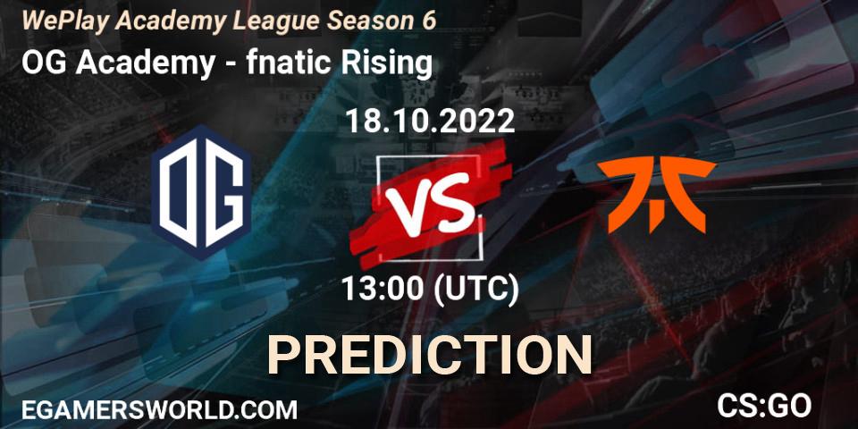 OG Academy vs fnatic Rising: Match Prediction. 18.10.22, CS2 (CS:GO), WePlay Academy League Season 6