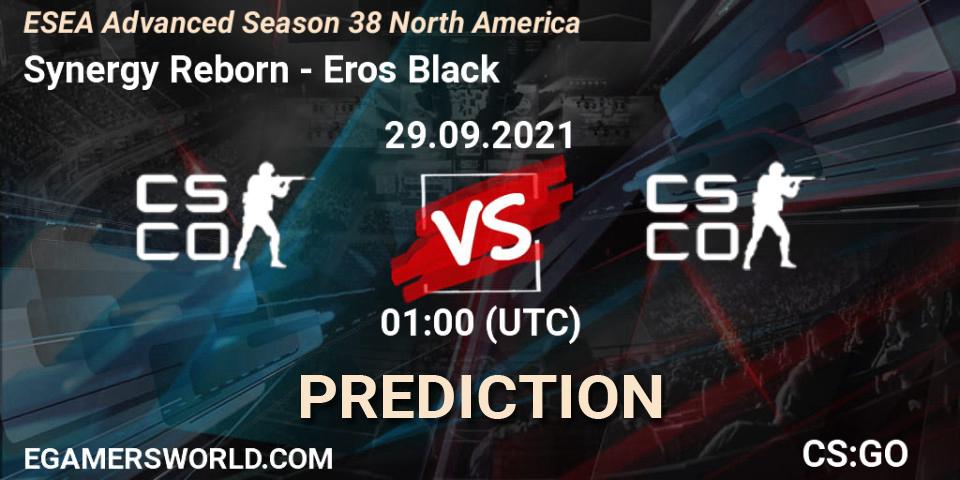 Synergy Reborn vs Eros Black: Match Prediction. 29.09.2021 at 01:10, Counter-Strike (CS2), ESEA Advanced Season 38 North America