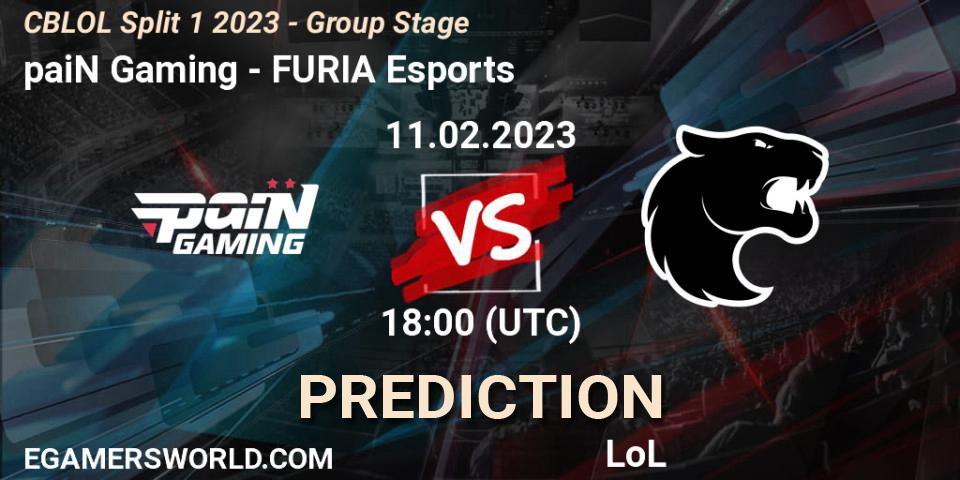 paiN Gaming vs FURIA Esports: Match Prediction. 11.02.23, LoL, CBLOL Split 1 2023 - Group Stage