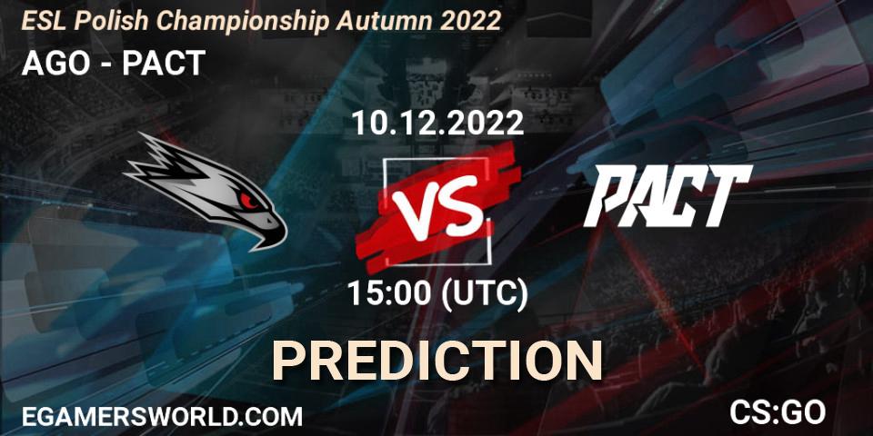AGO vs PACT: Match Prediction. 10.12.22, CS2 (CS:GO), ESL Polish Championship Autumn 2022