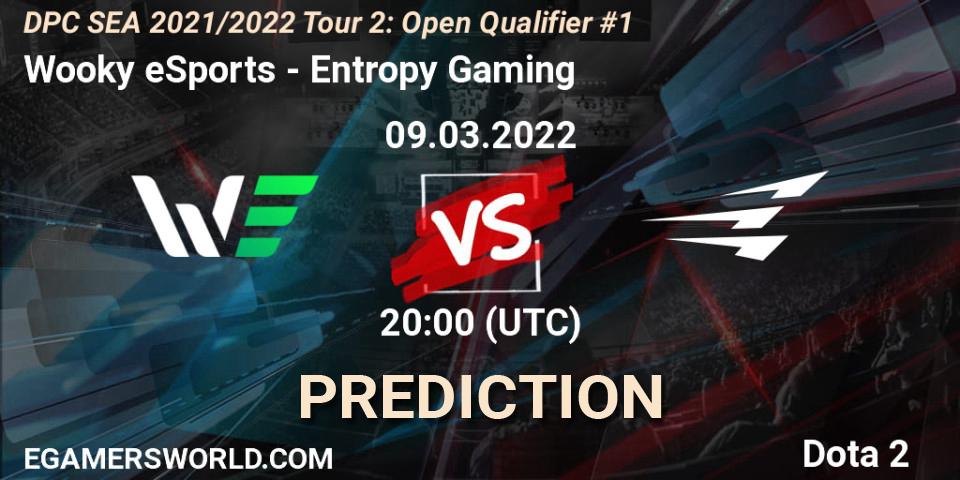 Wooky eSports vs Entropy Gaming: Match Prediction. 09.03.2022 at 20:03, Dota 2, DPC SEA 2021/2022 Tour 2: Open Qualifier #1