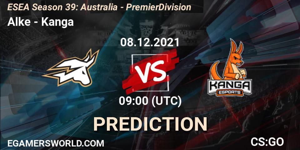 Alke vs Kanga: Match Prediction. 08.12.2021 at 09:00, Counter-Strike (CS2), ESEA Season 39: Australia - Premier Division
