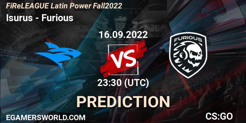 Isurus vs Furious: Match Prediction. 16.09.2022 at 22:15, Counter-Strike (CS2), FiReLEAGUE Latin Power Fall 2022