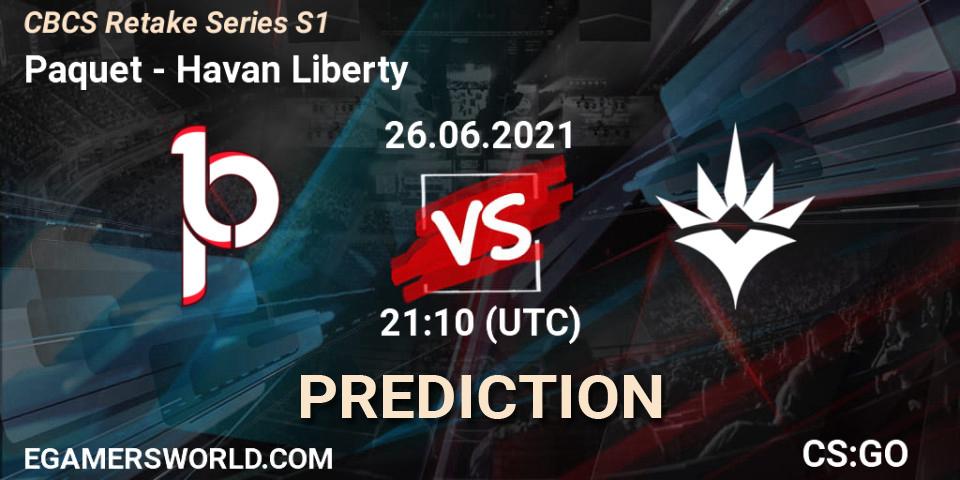Paquetá vs Havan Liberty: Match Prediction. 26.06.2021 at 21:10, Counter-Strike (CS2), CBCS Retake Series S1