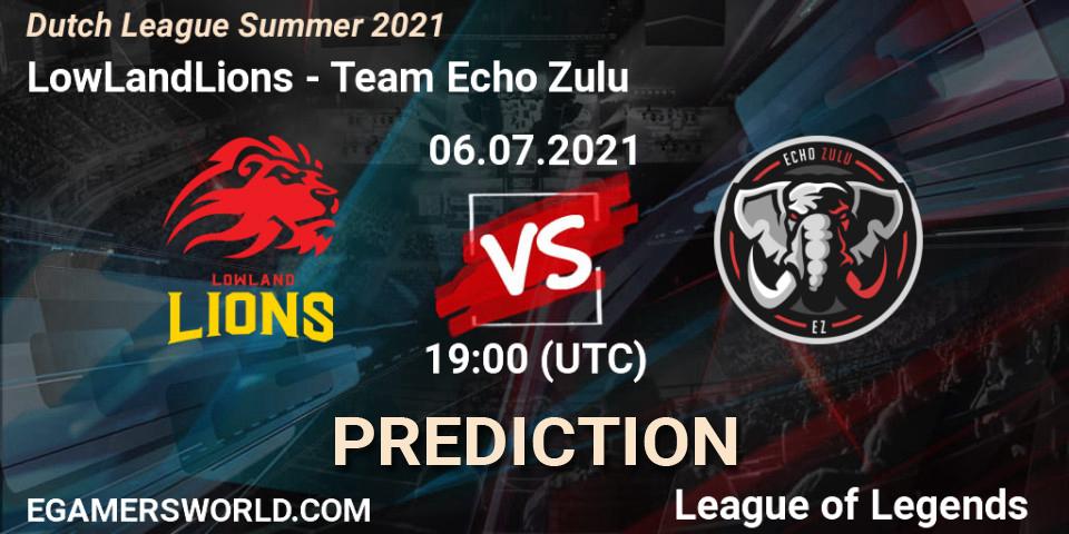 LowLandLions vs Team Echo Zulu: Match Prediction. 08.06.2021 at 18:15, LoL, Dutch League Summer 2021