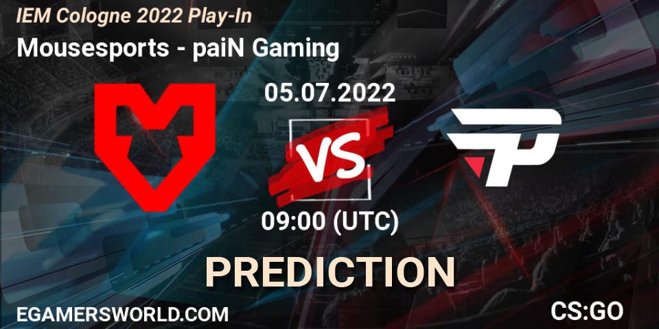 Mousesports vs paiN Gaming: Match Prediction. 05.07.2022 at 09:00, Counter-Strike (CS2), IEM Cologne 2022 Play-In