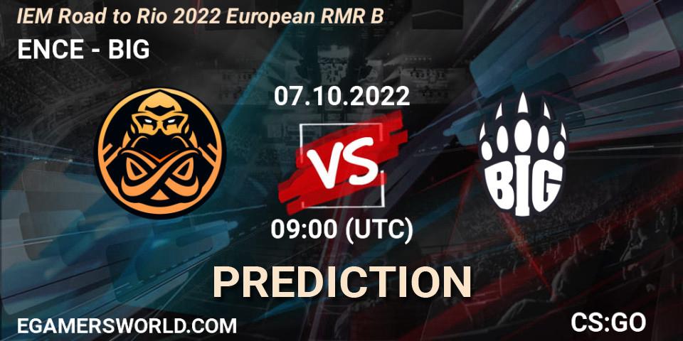 ENCE vs BIG: Match Prediction. 07.10.22, CS2 (CS:GO), IEM Road to Rio 2022 European RMR B
