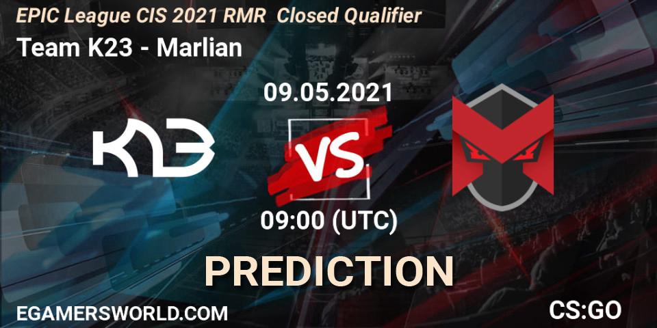 Team K23 vs Marlian: Match Prediction. 09.05.2021 at 09:00, Counter-Strike (CS2), EPIC League CIS 2021 RMR Closed Qualifier