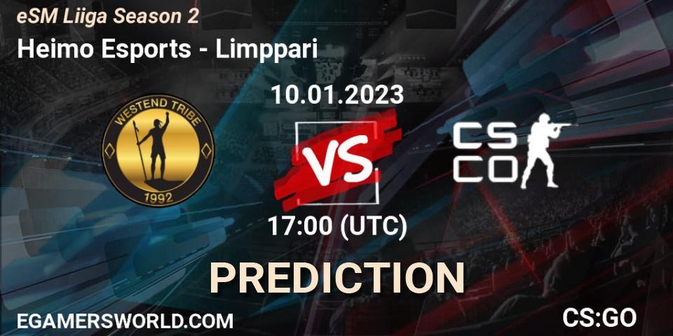 Heimo Esports vs Limppari: Match Prediction. 10.01.2023 at 18:00, Counter-Strike (CS2), eSM League Season 2
