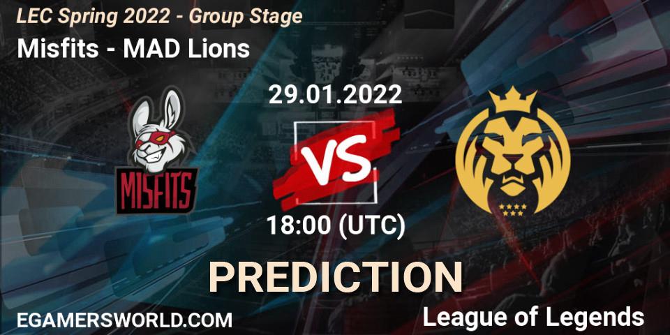 Misfits vs MAD Lions: Match Prediction. 29.01.2022 at 17:50, LoL, LEC Spring 2022 - Group Stage