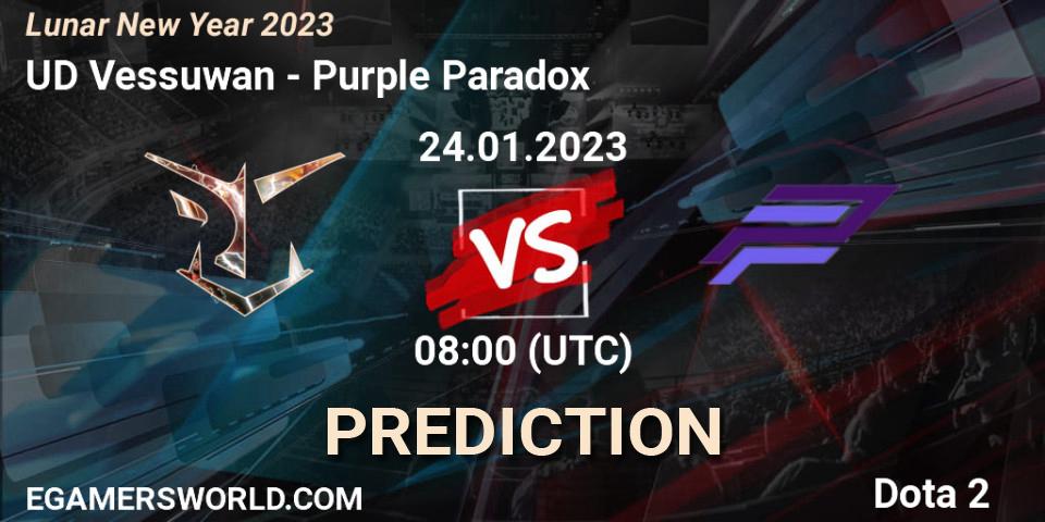 UD Vessuwan vs Purple Paradox: Match Prediction. 24.01.23, Dota 2, Lunar New Year 2023