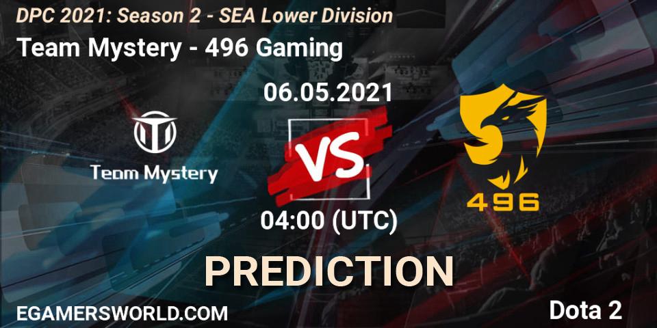 Team Mystery vs 496 Gaming: Match Prediction. 06.05.2021 at 03:59, Dota 2, DPC 2021: Season 2 - SEA Lower Division