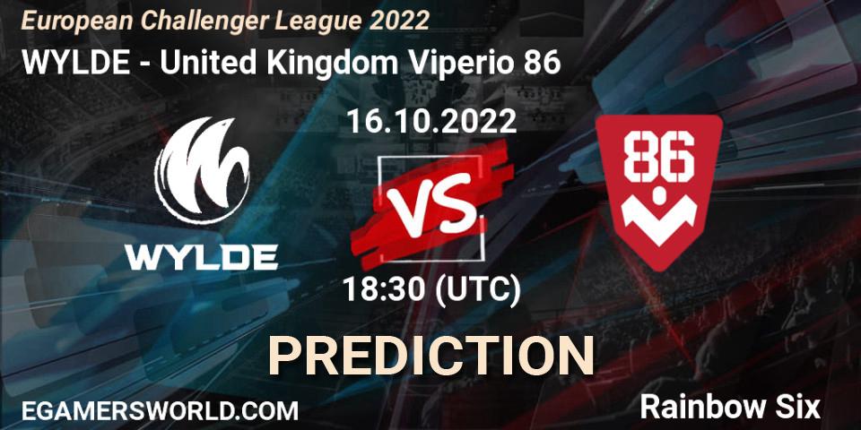 WYLDE vs United Kingdom Viperio 86: Match Prediction. 21.10.2022 at 18:30, Rainbow Six, European Challenger League 2022
