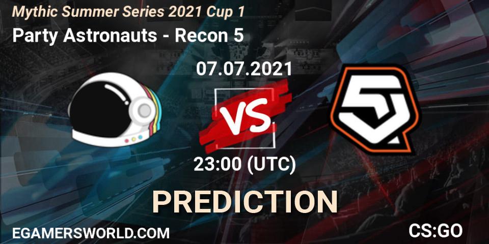 Party Astronauts vs Recon 5: Match Prediction. 07.07.2021 at 23:10, Counter-Strike (CS2), ESEA Season 37: Advanced Division - North America